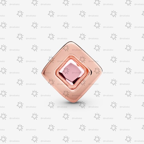 Pandora Pink Square Clip Charm - Picture 2 of 4